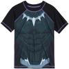 Marvel Boys Rash Guard Set - UPF 50 Avengers Short Sleeve Boys Swim Shirt and Swim Trunks (Sizes: 2T-12), Size 8, Navy Black Panther view 3