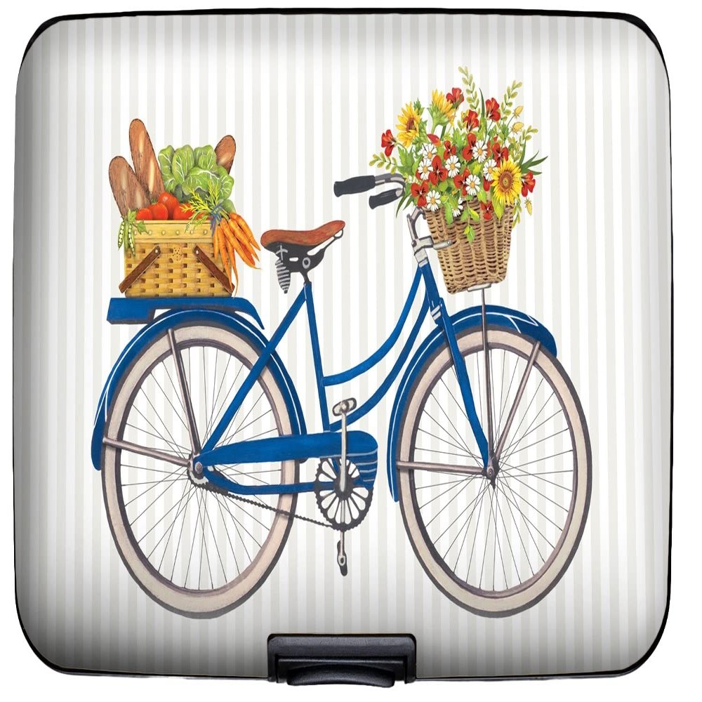 Monarque RFID Secure Armored Wallet (Mary Lake-Thompson Blue Bicycle)