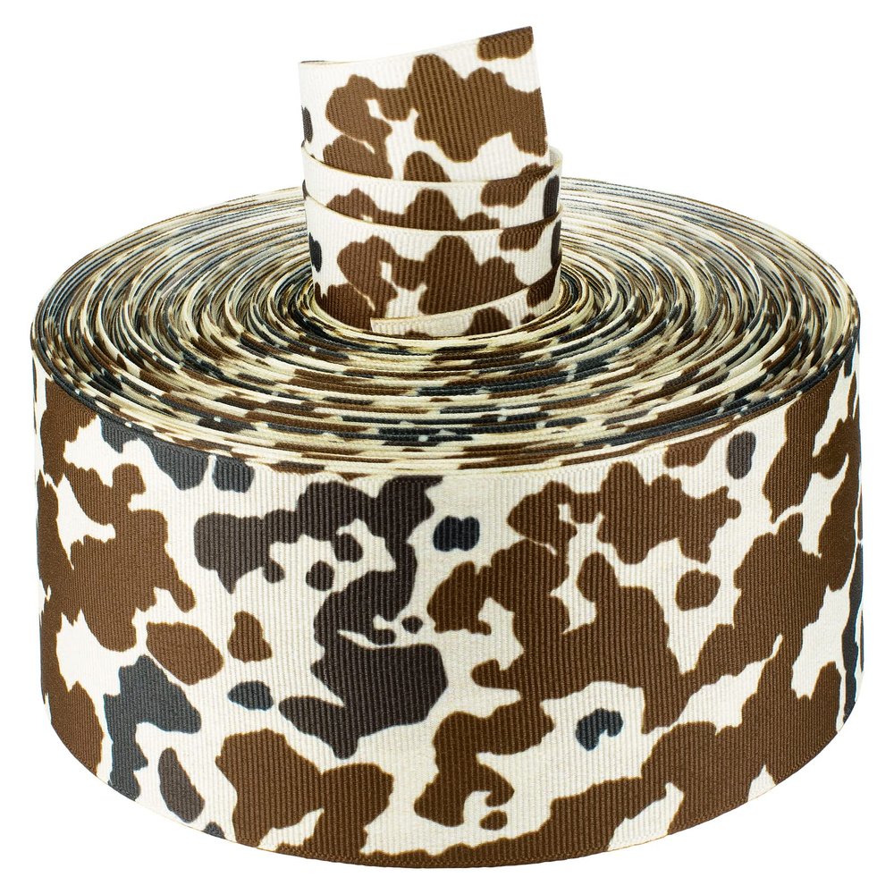 Country Brook Design - Cow Print Grosgrain Ribbon (3 Inch, 10 Yards)