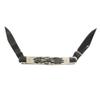 ARIAT Large Muskrat Folding Knife, Tan Wood Handle w/Shield - Two Blades view 1