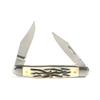 ARIAT Large Muskrat Folding Knife, Tan Wood Handle w/Shield - Two Blades view 4