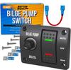 Bilge Pump Switch, 3-Way Panel with 12V LED Lights, Rocker Switch for Manual and Automatic Operation, Compatible with Auto Bilge Pump and Float Switch, Marine Grade for Boats view 1