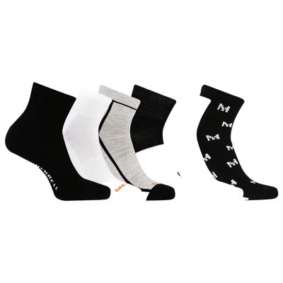 Merrell Unisex Recycled Cushion Hiking Ankle Sock - Arch Support and Moisture Wicking 6 pair per pack, Black Multi-Colored,5-9.5 Women's /5-8.5 Men's