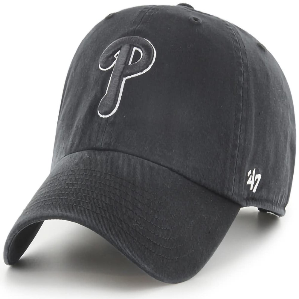 '47 New York Yankees Adjustable Cap Clean Up MLB, Philadelphia Phillies Black White, One Size