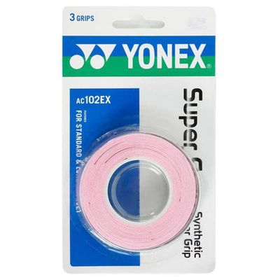 YONEX Super GRAP Racquet Overgrip (French Pink, 3-Pack)