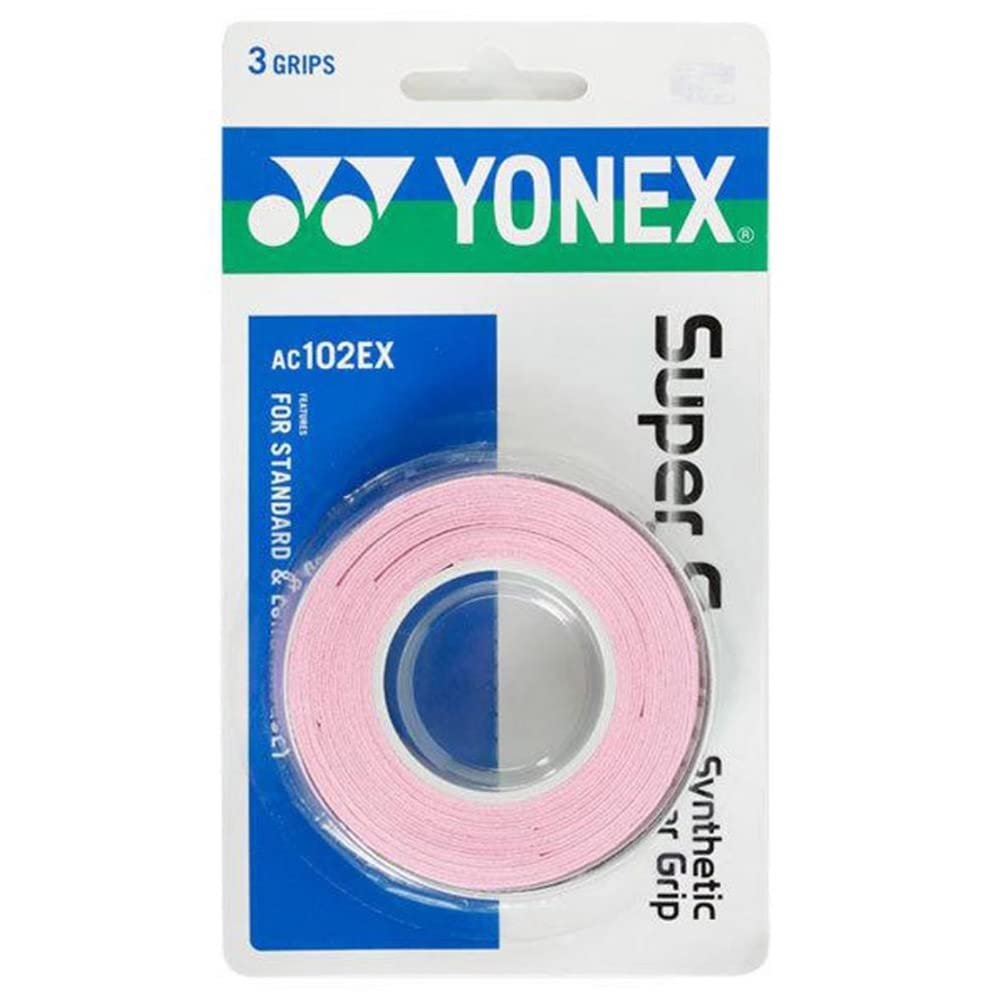 YONEX Super GRAP Racquet Overgrip (French Pink, 3-Pack)