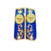 Grips for Colt 1911 Versase with 24k Gold Plated, Blue Resin and White Zircons Includes Screws view 1