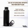 DISCOUNT PROMOS Stainless Steel Water Bottles 26 oz. Set of 10, Bulk Pack - Reusable, Leak Proof, Perfect for Gym, Hiking, Camping, Outdoor Sports - Black view 3