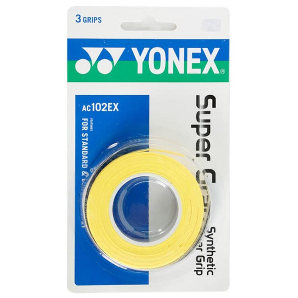 YONEX Super GRAP Racquet Overgrip (Yellow, 3-Pack)