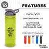 DISCOUNT PROMOS Custom Sports Water Bottles 22 oz. Set of 10, Personalized Bulk Pack - Reusable, Leak proof, With lids - Lime Green view 2