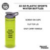 DISCOUNT PROMOS Custom Sports Water Bottles 22 oz. Set of 10, Personalized Bulk Pack - Reusable, Leak proof, With lids - Lime Green view 3