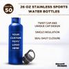 DISCOUNT PROMOS Custom Stainless Steel Water Bottles 26 oz. Set of 50, Personalized Bulk Pack - Reusable, Leak Proof, Perfect for Gym, Hiking, Camping, Outdoor Sports - Met Blue view 3