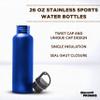 DISCOUNT PROMOS Stainless Steel Water Bottles 26 oz. Set of 10, Bulk Pack - Reusable, Leak Proof, Perfect for Gym, Hiking, Camping, Outdoor Sports - Met Blue view 3