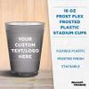 Custom Frosted Plastic Stadium Cups, 10/50/100 pack, Promotional Text, Logo, 16 oz. Shatterproof Flexible Reusable Party Cups - Smoke view 3