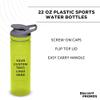 DISCOUNT PROMOS Personalized Sports Water Bottles 22 oz. Set of 10/50/100, Custom Bulk Pack - Reusable, Leak proof, With lids - Lime Green view 3