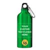 DISCOUNT PROMOS Custom Aluminum Water Bottles 20 oz. Set of 10, Personalized Bulk Pack - Perfect for Gym, Hiking, Any Indoor/Outdoor Activities - Green view 1