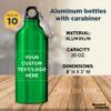 DISCOUNT PROMOS Custom Aluminum Water Bottles 20 oz. Set of 10, Personalized Bulk Pack - Perfect for Gym, Hiking, Any Indoor/Outdoor Activities - Green view 4