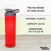 DISCOUNT PROMOS Sports Water Bottles 22 oz. Set of 10, Bulk Pack - Reusable, Leak proof, With lids - Red view 4