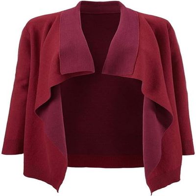 Cabi Cozy Up Two Tone Open Front Cardigan (as1, Alpha, x_s, Regular, Regular) Red Wine