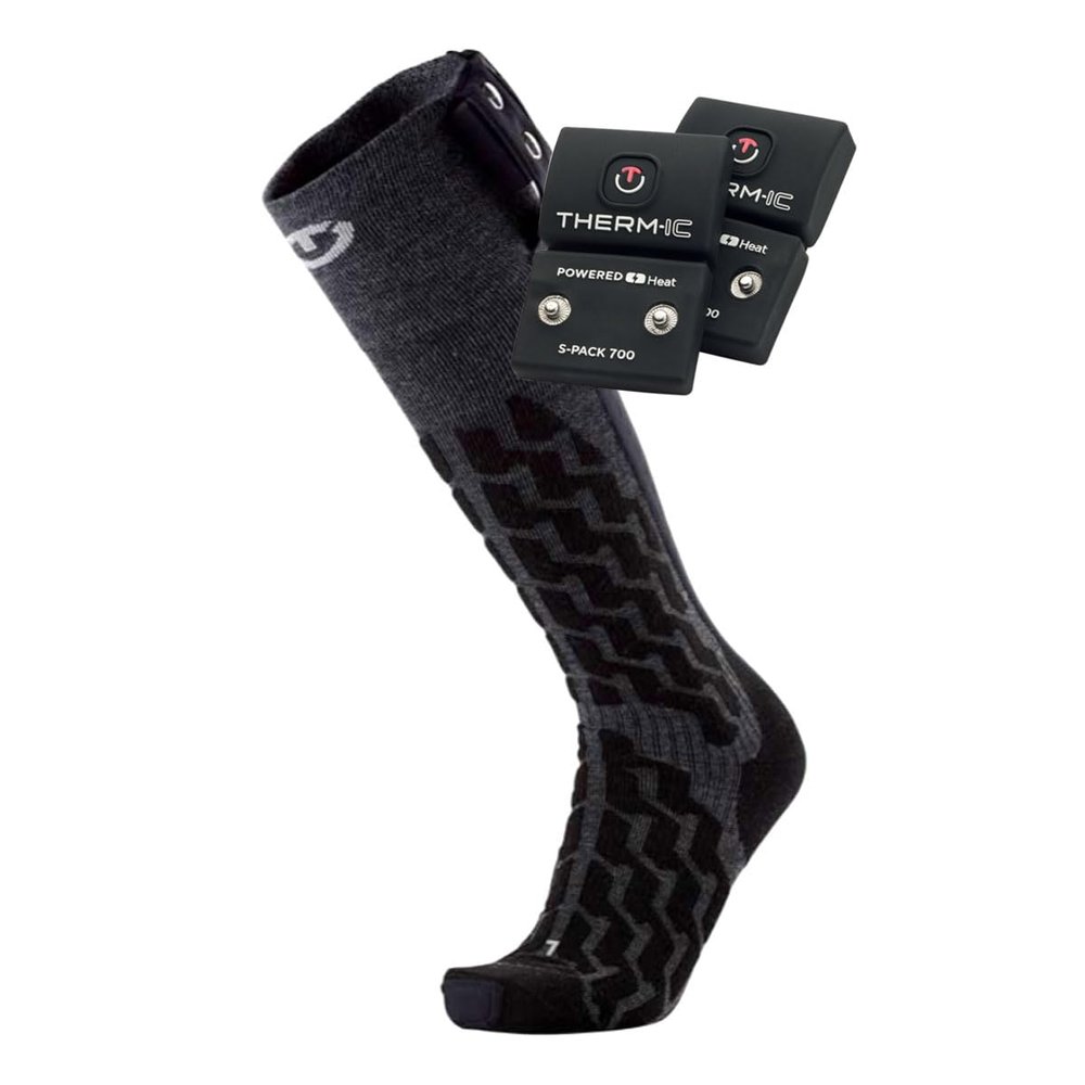 Therm-ic Unisex Sock Set Fusion Uni - Ultra Warm Durable Moisture-Wicking Winter Sports Skiing Power Heated Socks, S-700, 45-47