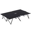 Outsunny 2 Person Folding Camping Cot for Adults, 50" Extra Wide Outdoor Portable Sleeping Cot with Carry Bag, Elevated Camping Bed, Beach Hiking, Black view 1
