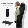 Outsunny 2 Person Folding Camping Cot for Adults, 50" Extra Wide Outdoor Portable Sleeping Cot with Carry Bag, Elevated Camping Bed, Beach Hiking, Black view 4