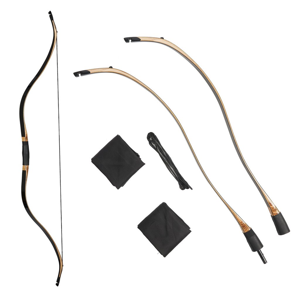TOPARCHERY Takedown Wooden Recurve Bow for Adult & Youth Beginner, 52" Wooden Recurve Hunting Bow for Outdoor Training Practice Right Handed (25LB)