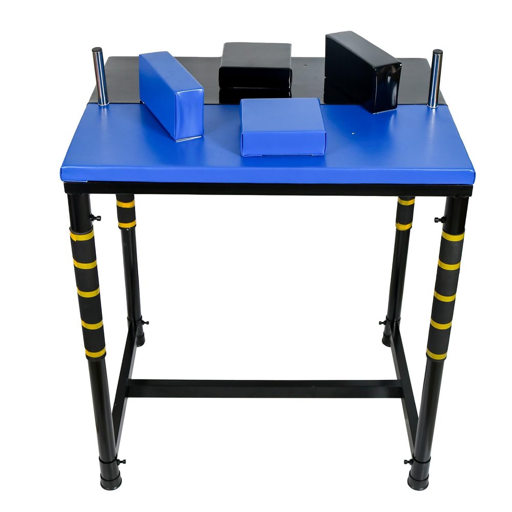 INNOLIFE Standard Arm Wrestling Battle Table, Professional Wrist Strength Training Support Plate Blue