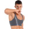 easyforever Men's Shiny Oily Muscle Half Cropped Tank Top Sleeveless Vest Top Gym Workout Tops Grey X-Large view 3