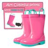 K KomForme Kids Girls & Boys Rain Boots with Easy-on Handles Waterproof Outdoors view 2