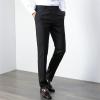 Maiyifu-GJ Men's Slim Striped Casual Tapered Pant Pinstripe Wrinkle Resistant Suit Pant Lightweight Business Dress Trousers (Black,30) view 2