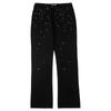 JEsilunmaMY Men's Washed Straight Leg Jeans Mid Waist Distressed Streetwear Denim Pants Casual Loose Boyfriend Jean Trousers (Black,Large) view 1