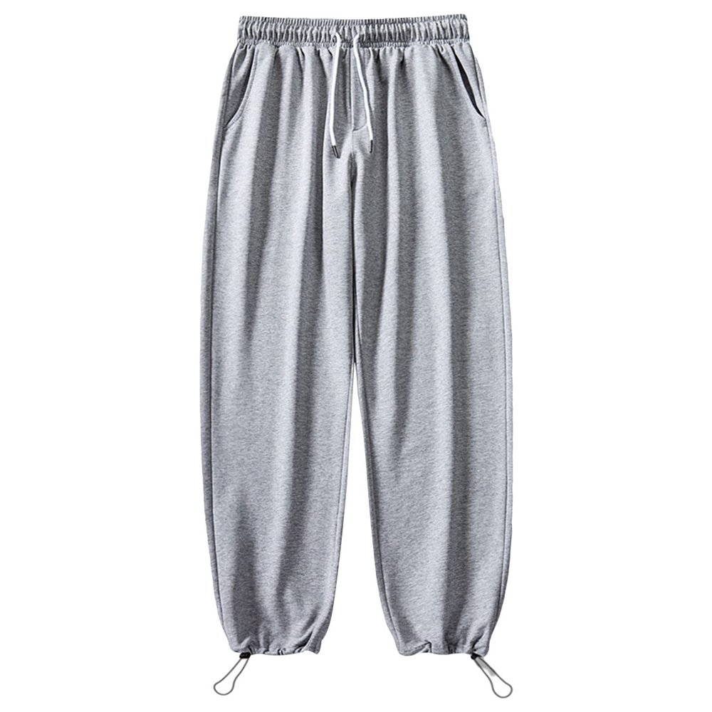 JEsilunmaMY Men's Casual Cotton Sweatpants Drawstring Elastic Waist Loose Jogger Slacks Athletic Outdoor Track Lounge Pants (Grey2,Small)