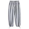 JEsilunmaMY Men's Casual Cotton Sweatpants Drawstring Elastic Waist Loose Jogger Slacks Athletic Outdoor Track Lounge Pants (Grey2,Small) view 1