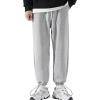 JEsilunmaMY Men's Casual Cotton Sweatpants Drawstring Elastic Waist Loose Jogger Slacks Athletic Outdoor Track Lounge Pants (Grey2,Small) view 2
