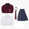 AwwwCos The Musical Cosplay Red Costume School Lolita Dress Uniform Suit Skirt Tie Halloween Party Outfit L view 2