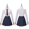 AwwwCos The Musical Cosplay Red Costume School Lolita Dress Uniform Suit Skirt Tie Halloween Party Outfit L view 4