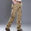 JEsilunmaMY Men's Multi-Pocket Military Pants Athletic Outdoor Cargo Jogger Pants Casual Combat Army Straight Leg Cargo Pants (Khaki,31) view 2