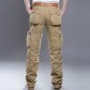 JEsilunmaMY Men's Multi-Pocket Military Pants Athletic Outdoor Cargo Jogger Pants Casual Combat Army Straight Leg Cargo Pants (Khaki,31) view 3