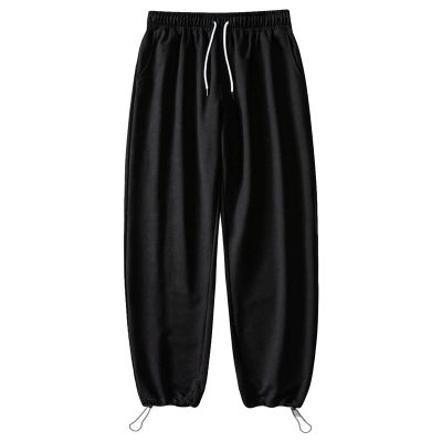 JEsilunmaMY Men's Casual Cotton Sweatpants Drawstring Elastic Waist Loose Jogger Slacks Athletic Outdoor Track Lounge Pants (Black2,3X-Large)