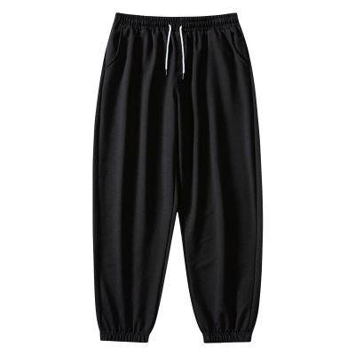 JEsilunmaMY Men's Casual Cotton Sweatpants Drawstring Elastic Waist Loose Jogger Slacks Athletic Outdoor Track Lounge Pants (Black1,XX-Large)