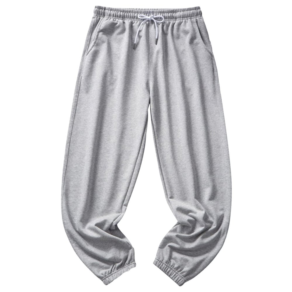 JEsilunmaMY Casual Sweatpants for Men Elastic Waist Loose Cotton Jogger Slacks Plus Size Athletic Outdoor Track Lounge Pants (Grey,XX-Large)