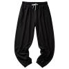 JEsilunmaMY Casual Sweatpants for Men Elastic Waist Loose Cotton Jogger Slacks Plus Size Athletic Outdoor Track Lounge Pants (Black,XX-Large) view 1
