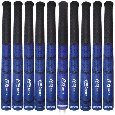 FEEL GRIPS SET OF 13 GEN2 DESIGNER SERIES BLUE REVERSE TAPER GOLF GRIPS - HIT LONGER AND STRAIGHTER