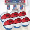 Junkin 6 Pcs Rubber Basketballs Bulk with Pump Official Indoor Outdoor Basketball Balls Weighted Training Basketball for Game Practice Kids Youth Teens Adults Women Men Sport Gifts(Size 7) view 3