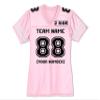 Custom Replica Football Jerseys for Women Front Back Shoulder Add Your Team Name Number Jersey Light Pink view 4