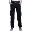 JEsilunmaMY Men's Multi-Pocket Military Pants Athletic Outdoor Cargo Jogger Pants Casual Combat Army Straight Leg Cargo Pants (Black,38) view 1