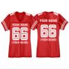 Custom Replica Football Jerseys for Women Front Back Shoulder Add Your Team Name Number Jersey True Red view 3