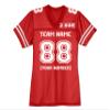 Custom Replica Football Jerseys for Women Front Back Shoulder Add Your Team Name Number Jersey True Red view 4