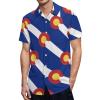 Colorado Flag Men's Shirts Short Sleeve Button Down Casual Blouse Tee Top with Pocket 2XL view 1